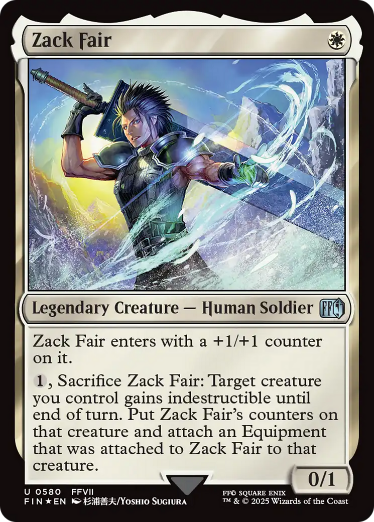 Zack Fair (Surge Foil) (FIN-580) [FINAL FANTASY] Foil MTG Single Wizards of the Coast