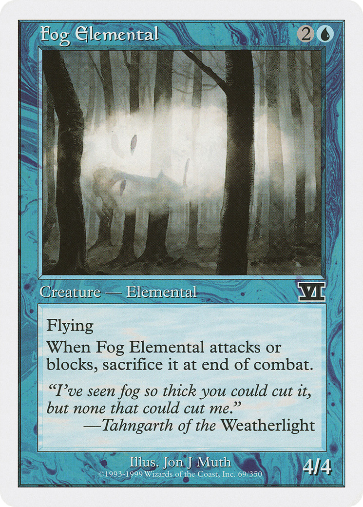 Fog Elemental (6ED-069) [Classic Sixth Edition] MTG Single Wizards of the Coast