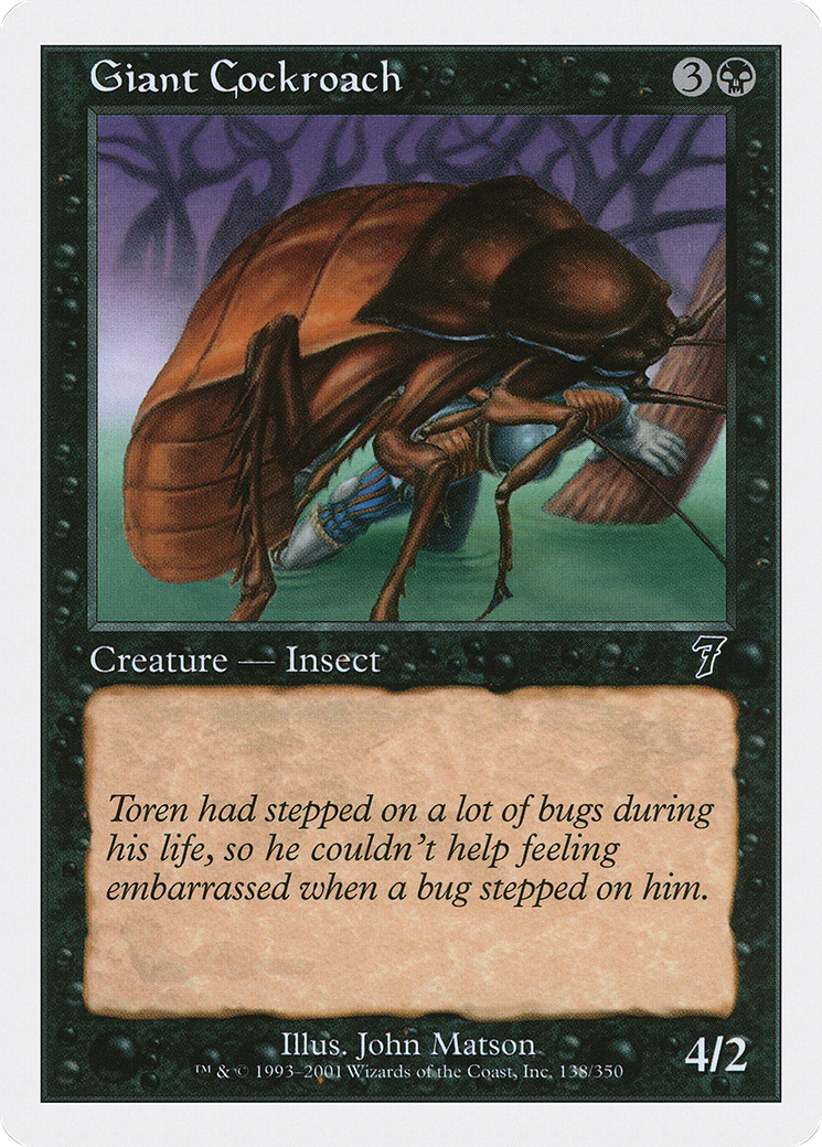 Giant Cockroach (7ED-138) [7th Edition] Foil MTG Single Wizards of the Coast