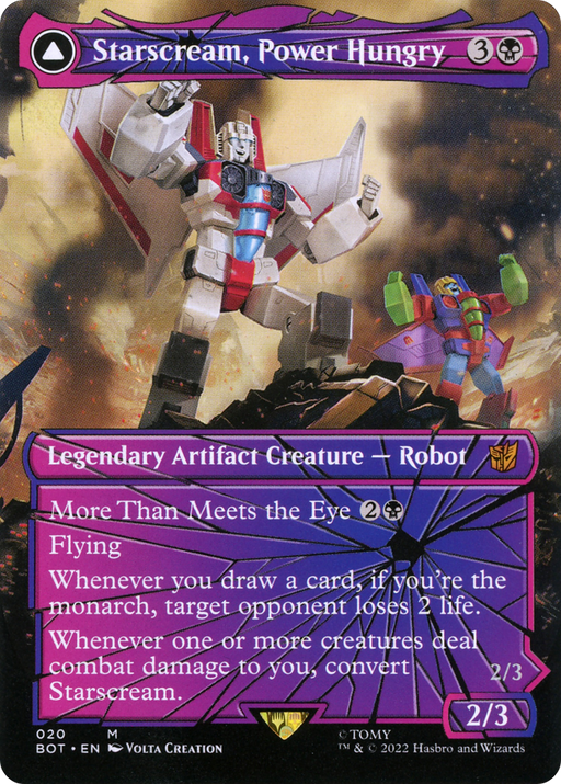 Starscream, Power Hungry (Shattered Glass) (BOT-020) [Transformers] (Borderless) Foil MTG Single Wizards of the Coast