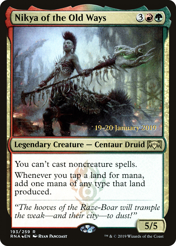Nikya of the Old Ways (PRE-193) [Ravnica Allegiance Promos] Foil MTG Single Wizards of the Coast