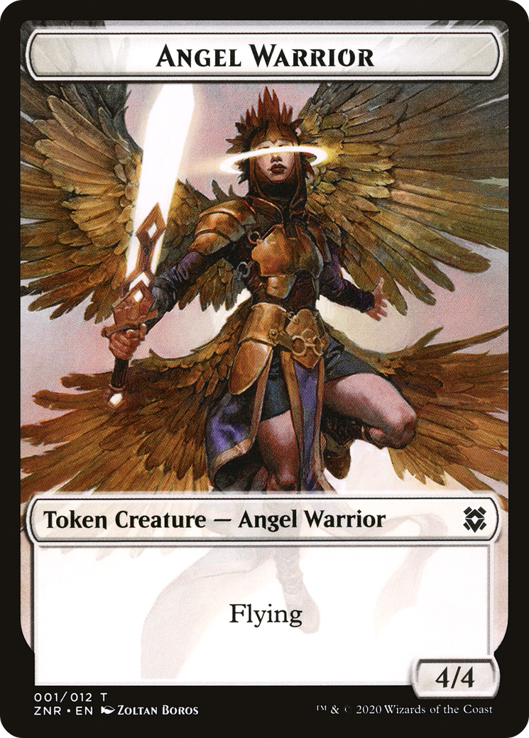 Angel Warrior (TZNR-001) [Tokens] Zendikar Rising Tokens Foil MTG Single Wizards of the Coast