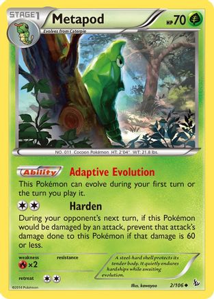Metapod (2/106) [XY: Flashfire] Pokemon Single Pokémon
