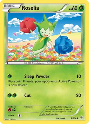 Roselia (8/106) Reverse Holofoil [XY: Flashfire] Pokemon Single Pokémon