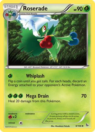 Roserade (9/106) Reverse Holofoil [XY: Flashfire] Pokemon Single Pokémon