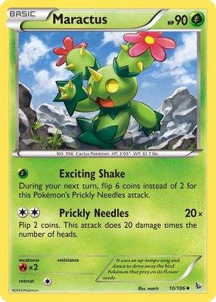 Maractus (10/106) Reverse Holofoil [XY: Flashfire] Pokemon Single Pokémon
