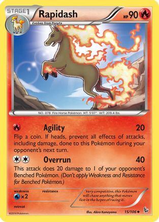 Rapidash (15/106) Reverse Holofoil [XY: Flashfire] Pokemon Single Pokémon