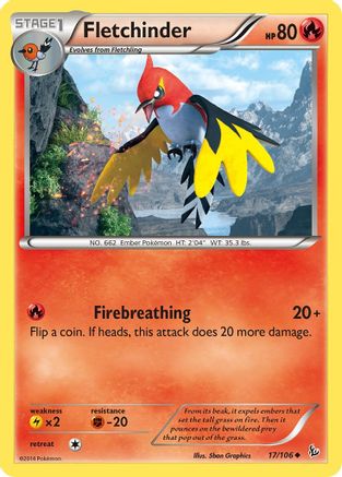 Fletchinder (17/106) [XY: Flashfire] Pokemon Single Pokémon