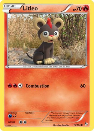 Litleo (18/106) Reverse Holofoil [XY: Flashfire] Pokemon Single Pokémon