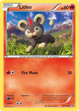 Litleo (19/106) Reverse Holofoil [XY: Flashfire] Pokemon Single Pokémon