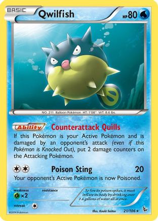 Qwilfish (21/106) [XY: Flashfire] Pokemon Single Pokémon