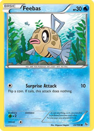 Feebas (22/106) Reverse Holofoil [XY: Flashfire] Pokemon Single Pokémon
