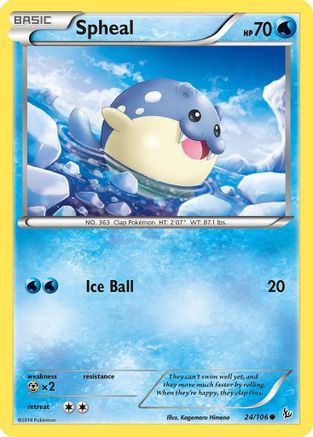 Spheal (24/106) Reverse Holofoil [XY: Flashfire] Pokemon Single Pokémon