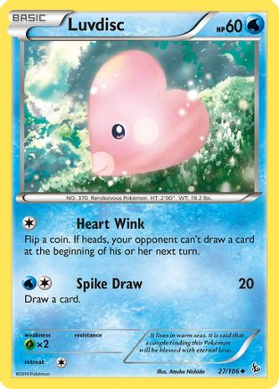 Luvdisc (27/106) Reverse Holofoil [XY: Flashfire] Pokemon Single Pokémon