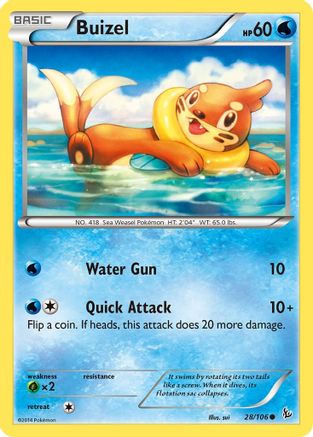Buizel (28/106) Reverse Holofoil [XY: Flashfire] Pokemon Single Pokémon