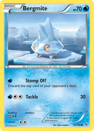 Bergmite (30/106) Reverse Holofoil [XY: Flashfire] Pokemon Single Pokémon