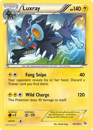 Luxray (34/106) Reverse Holofoil [XY: Flashfire] Pokemon Single Pokémon