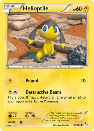 Helioptile (36/106) Reverse Holofoil [XY: Flashfire] Pokemon Single Pokémon