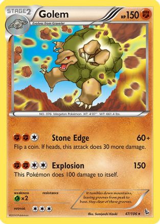 Golem (47/106) [XY: Flashfire] Pokemon Single Pokémon