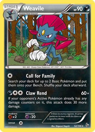 Weavile (52/106) [XY: Flashfire] Pokemon Single Pokémon