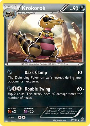 Krokorok (57/106) Reverse Holofoil [XY: Flashfire] Pokemon Single Pokémon