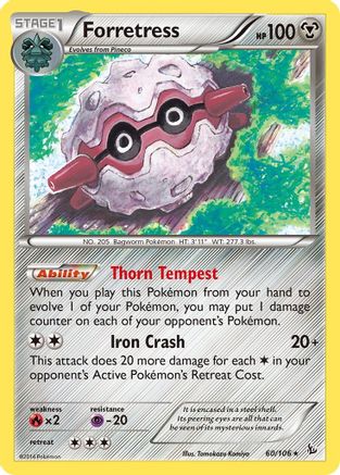 Forretress (60/106) Reverse Holofoil [XY: Flashfire] Pokemon Single Pokémon