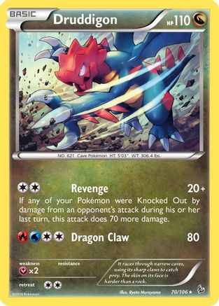 Druddigon (70/106) Reverse Holofoil [XY: Flashfire] Pokemon Single Pokémon