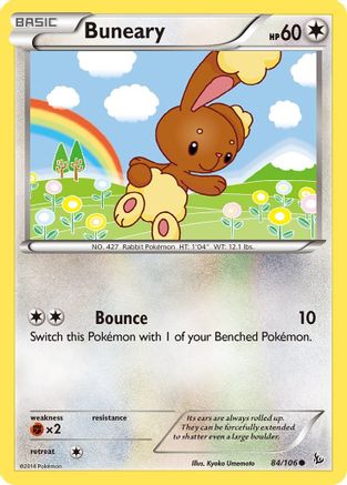 Buneary (84/106) Reverse Holofoil [XY: Flashfire] Pokemon Single Pokémon