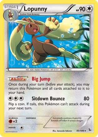 Lopunny (85/106) Reverse Holofoil [XY: Flashfire] Pokemon Single Pokémon