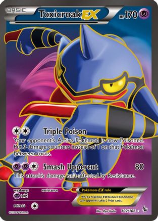 Toxicroak EX (102 Full Art) 102/106 Holofoil [XY: Flashfire] Pokemon Single Pokémon