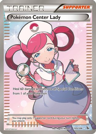 Pokemon Center Lady (105 Full Art) (105/106) - [XY: Flashfire] Holofoil Pokemon Single Pokémon