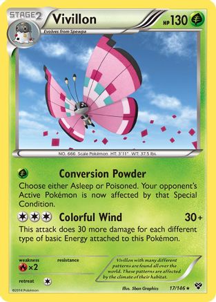 Vivillon (Meadow [Pink]) (/146) Reverse Holofoil [XY: Base Set] Pokemon Single Pokémon