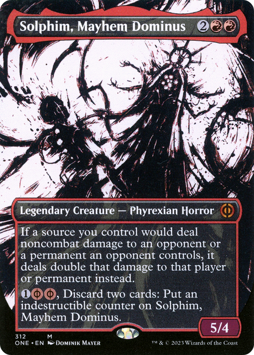 Solphim, Mayhem Dominus (ONE-312) [Phyrexia: All Will Be One] (Showcase) (Borderless) MTG Single Wizards of the Coast