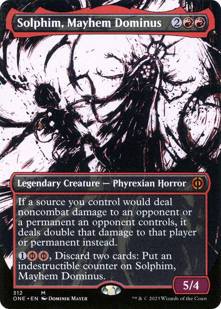 Solphim, Mayhem Dominus (ONE-312) [Phyrexia: All Will Be One] (Showcase) (Borderless) Foil MTG Single Wizards of the Coast
