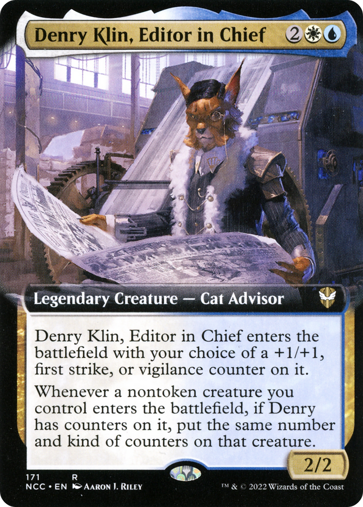 Denry Klin, Editor in Chief (NCC-171) [New Capenna Commander] (Extended Art) MTG Single Wizards of the Coast