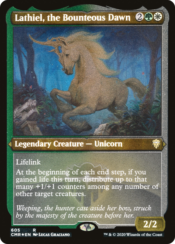 Lathiel, the Bounteous Dawn (Foil Etched) (CMR-605) [Commander Legends] Foil MTG Single Wizards of the Coast