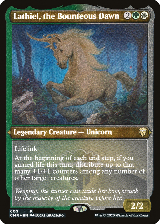 Lathiel, the Bounteous Dawn (Foil Etched) (CMR-605) [Commander Legends] Foil MTG Single Wizards of the Coast