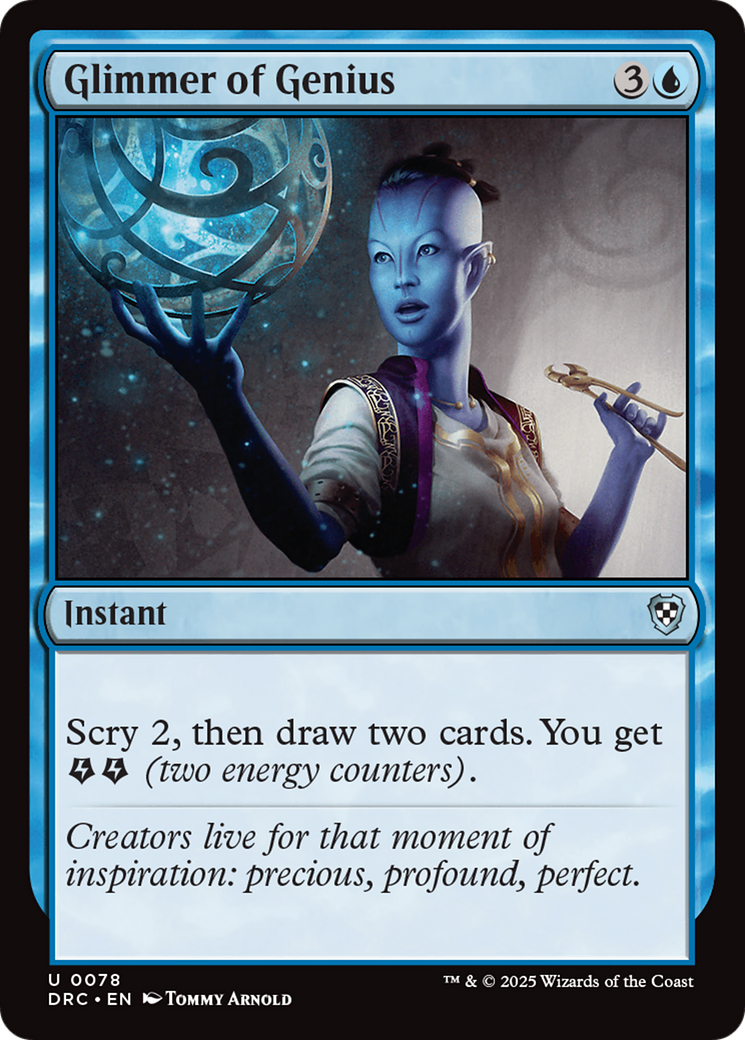 Glimmer of Genius (DRC-078) [Commander: Aetherdrift] MTG Single Wizards of the Coast