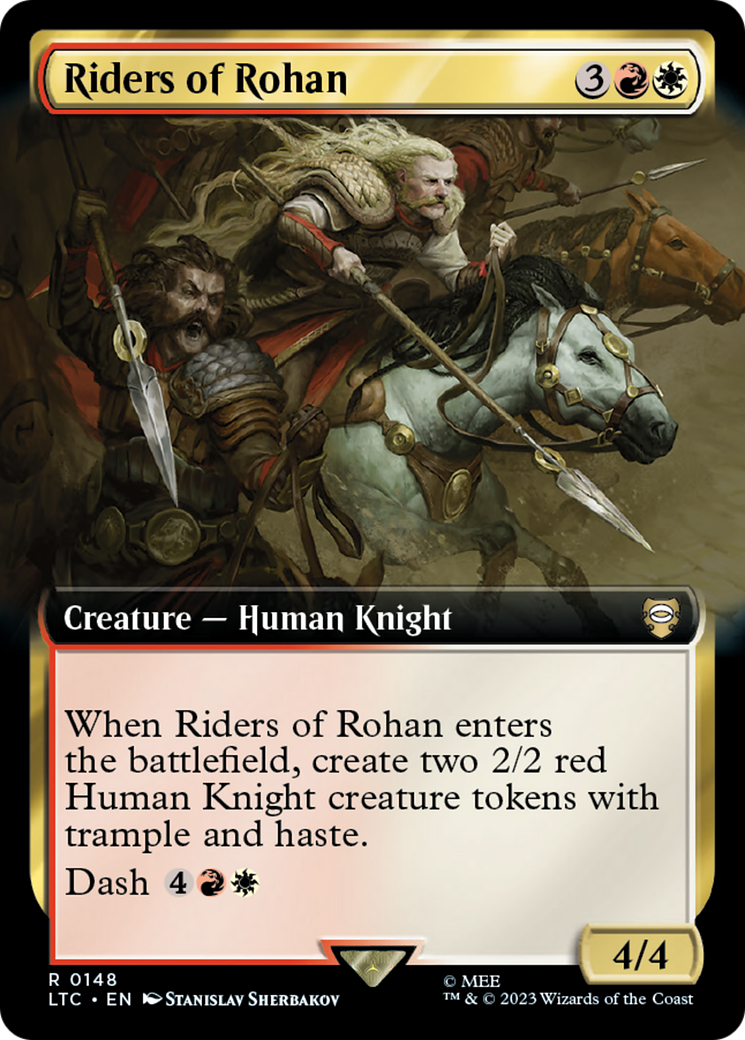 Riders of Rohan (LTC-148) [Tales of Middle-earth Commander] (Extended Art) Foil MTG Single Wizards of the Coast