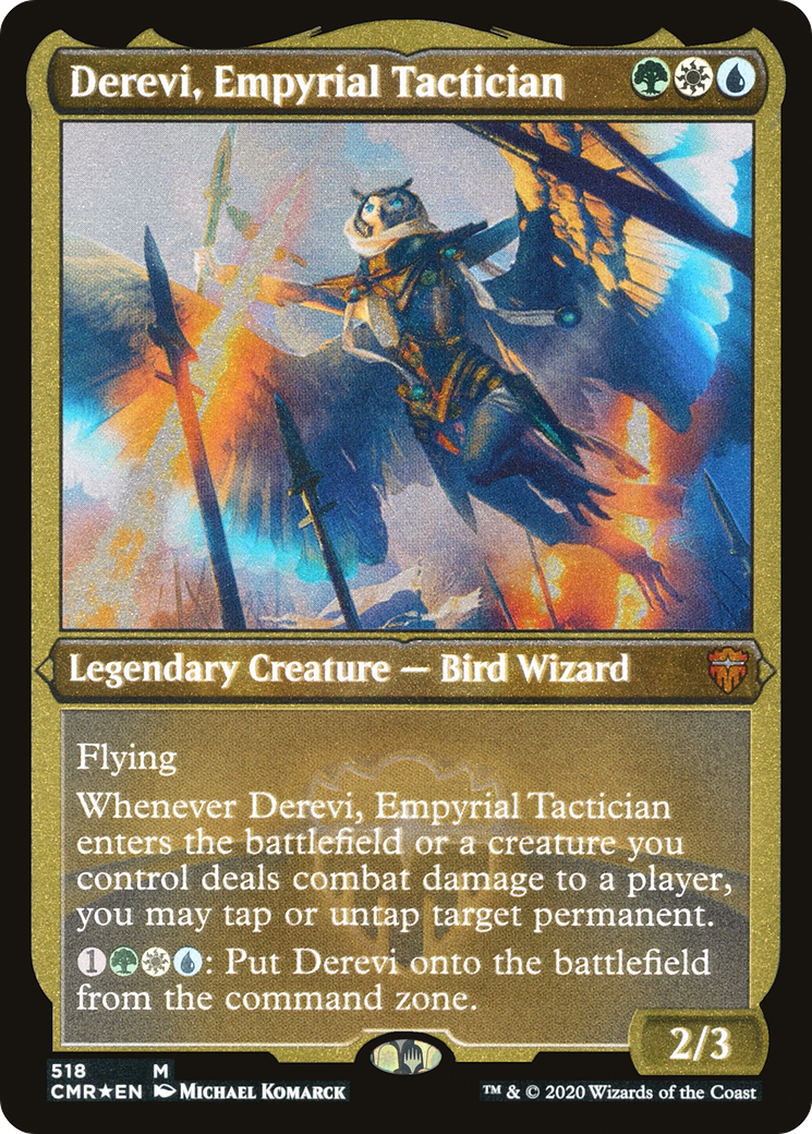 Derevi, Empyrial Tactician (Foil Etched) (CMR-518) [Commander Legends] Foil MTG Single Wizards of the Coast