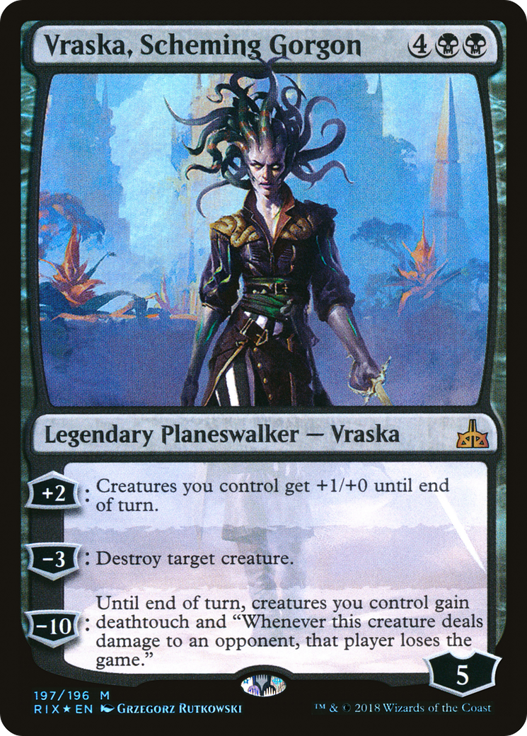Vraska, Scheming Gorgon (RIX-197) [Rivals of Ixalan] Foil MTG Single Wizards of the Coast
