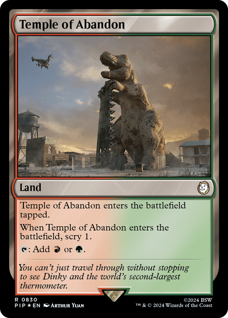 Temple of Abandon (Surge Foil) (PIP-830) [Fallout] Foil MTG Single Wizards of the Coast