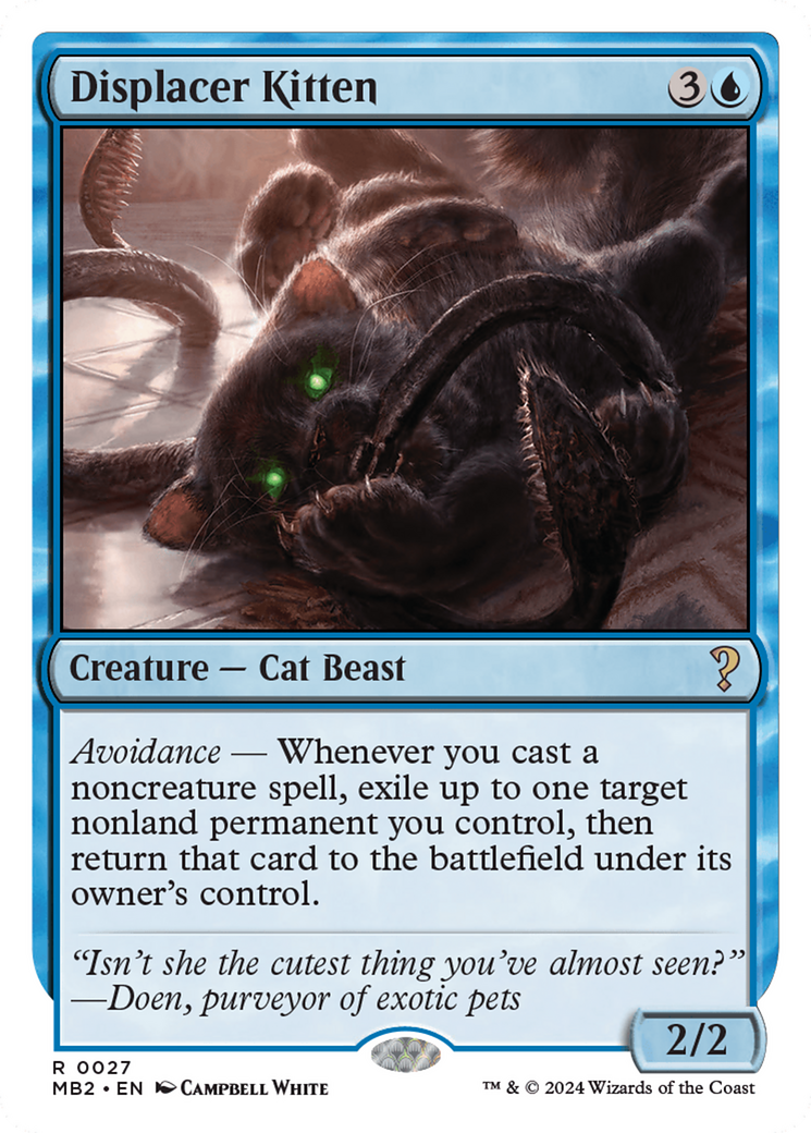 Displacer Kitten (White Border) (MB2-027) [Mystery Booster] Mystery Booster 2 MTG Single Wizards of the Coast