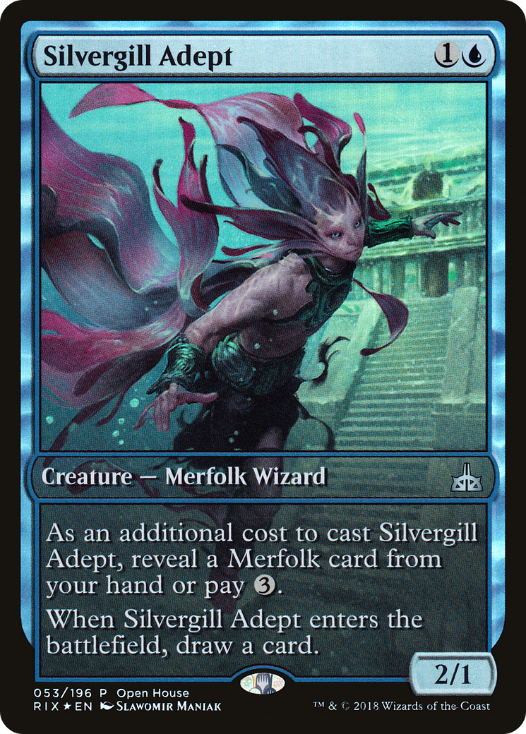 Silvergill Adept (OHP-053) [Rivals of Ixalan Promos] Foil MTG Single Wizards of the Coast