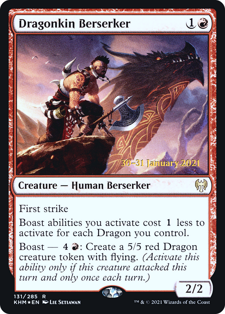 Dragonkin Berserker (PRE-131S) [Kaldheim Promos] Foil MTG Single Wizards of the Coast