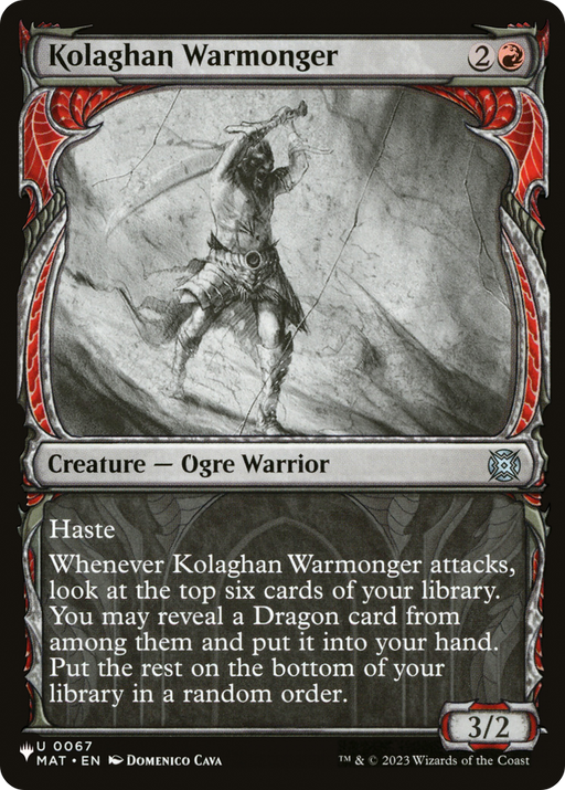 Kolaghan Warmonger (LIST-MAT-67) [Mystery Booster] The List Reprints (Showcase) MTG Single Wizards of the Coast
