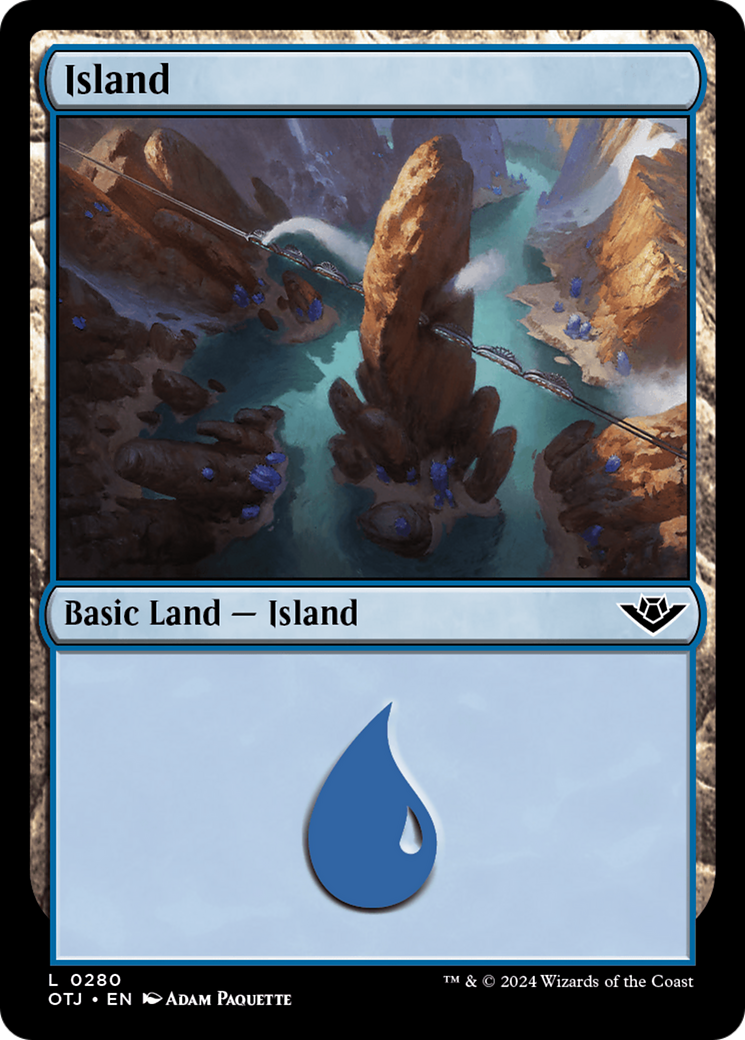 Island (0280) (OTJ-280) [Outlaws of Thunder Junction] Foil MTG Single Wizards of the Coast