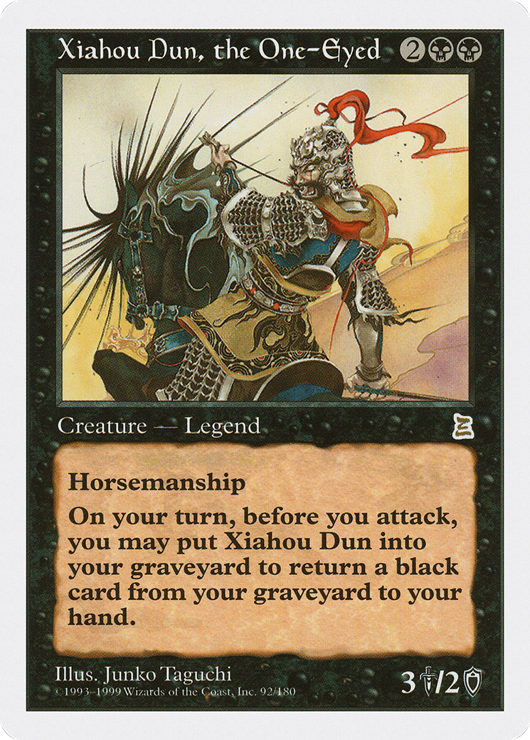 Xiahou Dun, the One-Eyed (PTK-092) [Oldschool] Portal Three Kingdoms MTG Single Wizards of the Coast