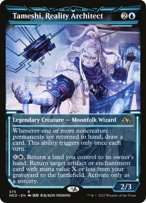Tameshi, Reality Architect (NEO-375) [Kamigawa: Neon Dynasty] (Showcase) MTG Single Wizards of the Coast