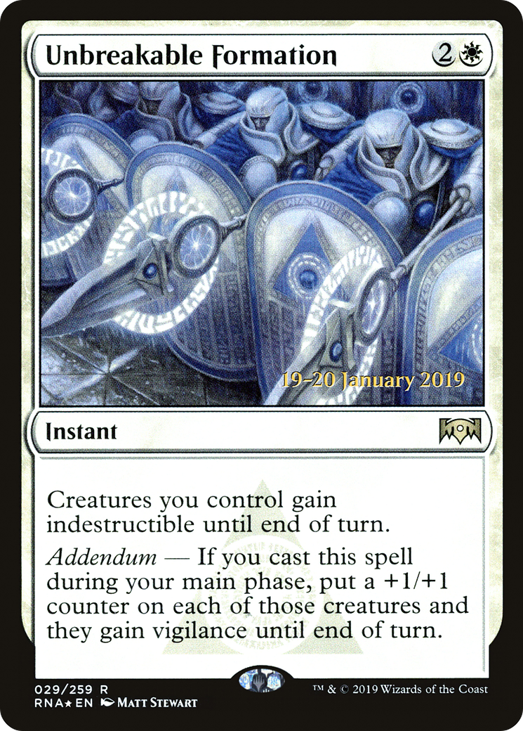 Unbreakable Formation (PRE-029) [Ravnica Allegiance Promos] Foil MTG Single Wizards of the Coast